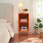Nachtkastje Hausjärvi 82x35x35 cm staal oranje [en.casa], Verzenden, Nieuw