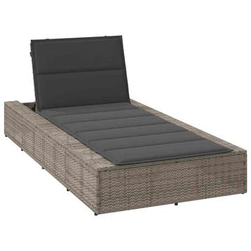 vidaXL Ligbed met zwevend kussen poly rattan grijs, Verzenden, Nieuw