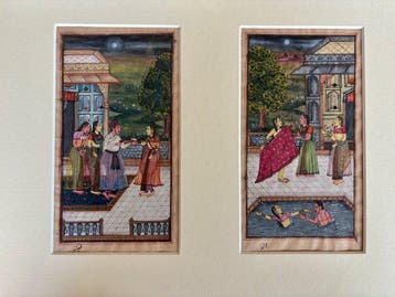 Onbekende kunstenaar - Indiase en indo Perzische miniaturen.