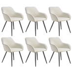 Eetkamerstoel Marilyn, koordlook, gestoffeerd - crème/zwart,, Verzenden, Nieuw