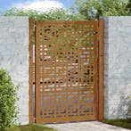 vidaXL Poort met kruisontwerp 100x125 cm weervast staal, Verzenden, Nieuw