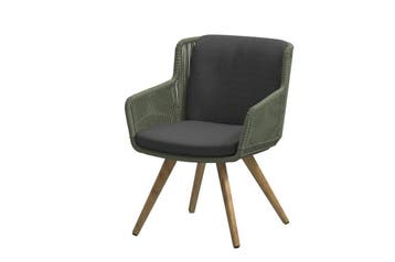 4 Seasons Outdoor Flores tuinstoel groen met teak onderstel, Ophalen of Verzenden, Nieuw