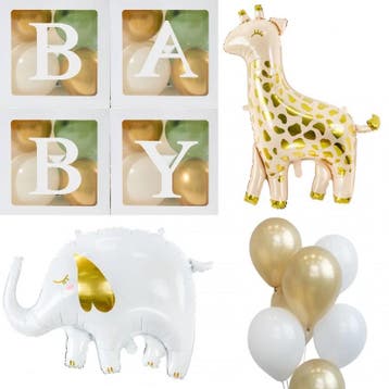 Vier doorzichtig letter ballon blokken Baby en meer!, Verzenden, Nieuw, Geboortebord