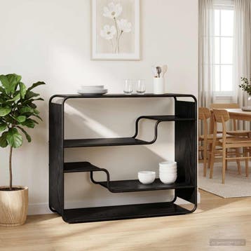 vidaXL Dressoir Zwart eiken 98 x 37.5 x 75.5 cm Bewerkt hout, Huis en Inrichting, Verzenden, Nieuw, Overige houtsoorten, Minder dan 50 cm