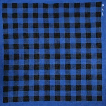Haarband Bandana Zakdoek 55cm – Ruit Blok Print – Blauw, Nieuw