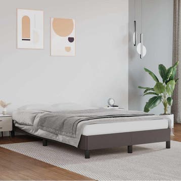 vidaXL Bedframe kunstleer grijs 120x200 cm, Overige materialen, Verzenden, Nieuw, Twijfelaar