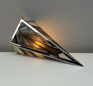 Wandlamp - Glas, Staal - Art Deco Wandlamp