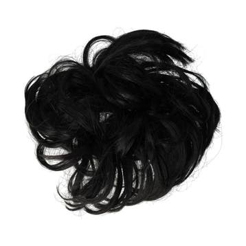 Haarelastiek Scrunchie – Imitatiehaar – Zwart, Nieuw