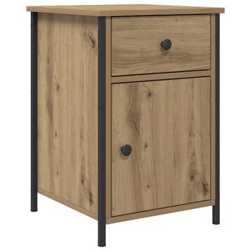 Nachtkastje met lade - Industrieel | Retourdeal OP=OP, Minder dan 45 cm, Zo goed als nieuw, Hout, 55 tot 70 cm