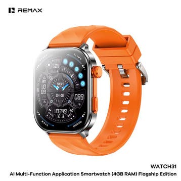 Remax WATCH31 - Smartwatch - AI - 4GB - IP68 - Bellen via..., Ophalen of Verzenden, Nieuw, Oranje, Remax