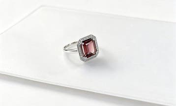 Ring - 14 karaat Witgoud - 3.01ct. tw. Toermalijn - Diamant, Nieuw