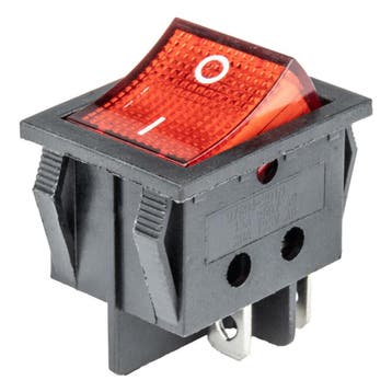 Rechthoekige schakelaar 12V 230V met rood licht BU02, Verzenden, Nieuw