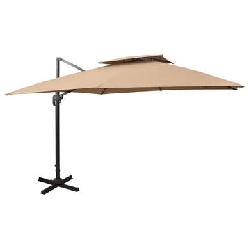 vidaXL Zwevende parasol met dubbele bovenkant 300x300 cm, Verzenden, Nieuw, 3 tot 4 meter