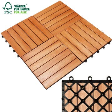 Houten Tegel Eucalyptus Hout Set van 11 30x30cm (Tuinieren), Verzenden, Nieuw