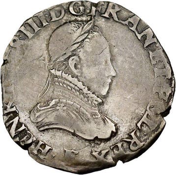 Frankrijk. Henri III (1574-1589). Teston (Angers) (Zonder