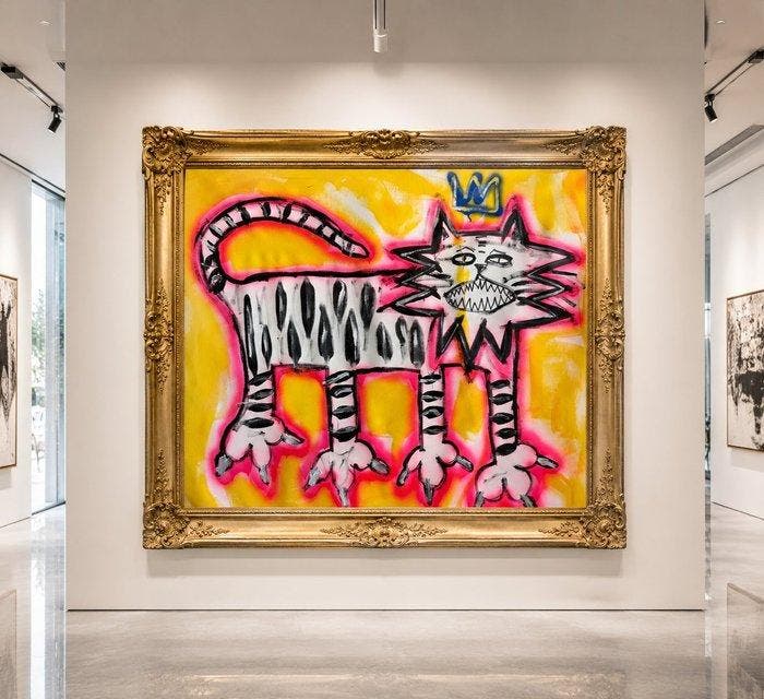 Timo Wedell - Whimsical Wilderness Crown - XL- Basquiat, Antiek en Kunst, Kunst | Schilderijen | Modern
