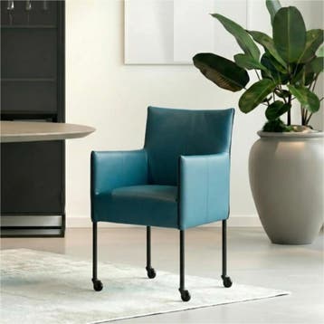Leren eetkamerstoel More - Toledo Turquoise (blauw) - Poten, Bohemian, Industrieel, Modern, Scandinavisch, Blauw, Nieuw, Leer