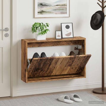vidaXL Wandgemonteerde Schoenkast ARNHEM 71 x 17 x 43 cm, Verzenden, Nieuw