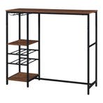 Bartafel Stjørdal 120x40x105 cm zwart en walnootkleurig [en., Verzenden, Nieuw