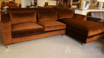 Loungebank Indijk - loungebanken - Cognac, Nieuw, 150 cm of meer, Stof, 250 tot 300 cm