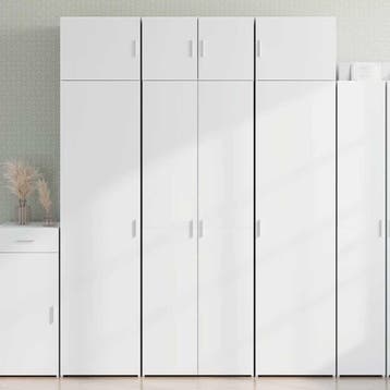 vidaXL Opbergkast 70x42,5x225 cm bewerkt hout wit, Minder dan 50 cm, Nieuw, Overige houtsoorten, Verzenden