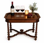 Bijzettafel - hout eiken - Zijkanten uitschuifbaar