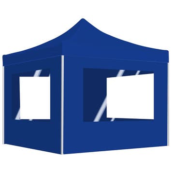 vidaXL Partytent inklapbaar met wanden 2x2 m aluminium blauw, Verzenden, Nieuw, Partytent