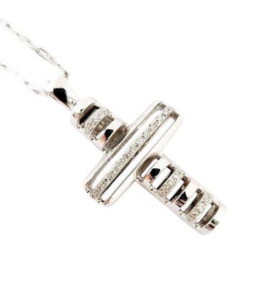 Ketting met hanger - 18 karaat Witgoud - 0.30ct. tw. Diamant