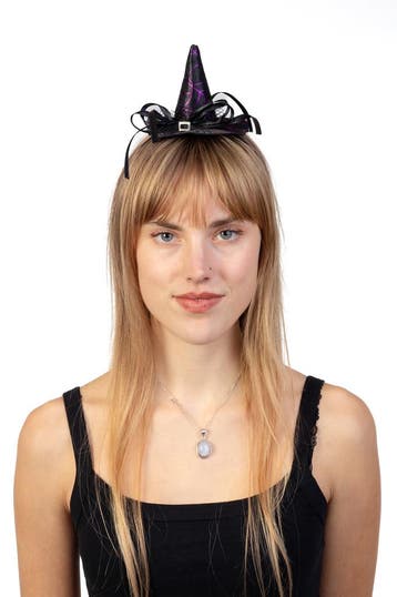 Haarband Heksenhoed Paars Heks Diadeem Hoed Halloween Tovena, Ophalen of Verzenden, Nieuw, Halloween, Accessoires