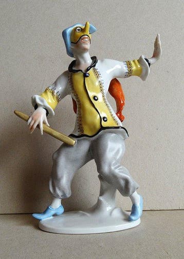 Karl Ens, Volkstedt - Beeldje - Arlecchino Commedia dell