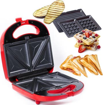 2dekans | Gadgy 3 in 1 Tosti Apparaat - Met 3 Verwisselbare, Ophalen of Verzenden, Zo goed als nieuw