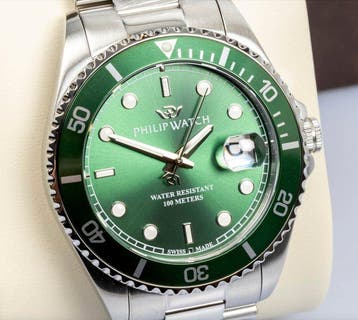 Philip Watch - Caribe Sport - Green - Swiss Made - Date -, Nieuw