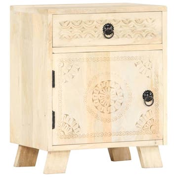 vidaXL Nachtkastje 40x30x50 cm massief mangohout, Minder dan 45 cm, Verzenden, Nieuw, Minder dan 55 cm