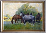 Eugen Osswald (1879-1960) - Chevaux dans la prairie