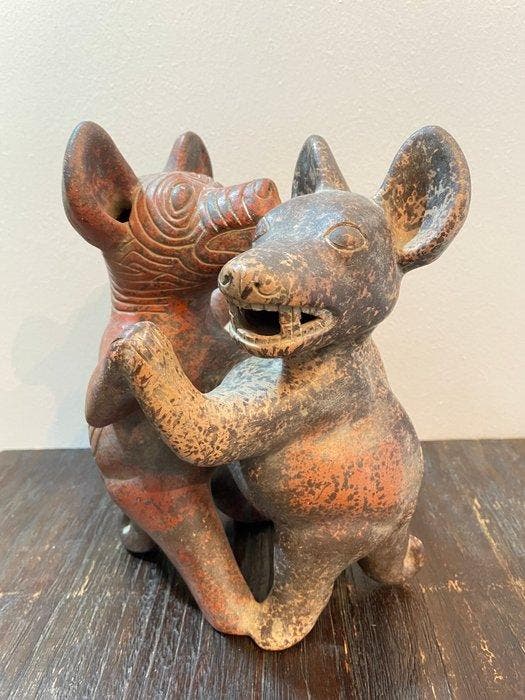 Beeldje - Colima dansende honden - Aardewerk, Antiek en Kunst, Curiosa en Brocante