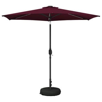 vidaXL Tuinparasol met LED-lampen en voet 2,7 x 2,7 m, Verzenden, Nieuw, 2 tot 3 meter