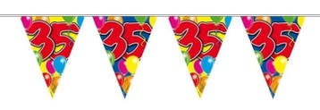 Vlaggenlijn balloons 35 jaar 10M, Verzenden, Nieuw, Feestartikel