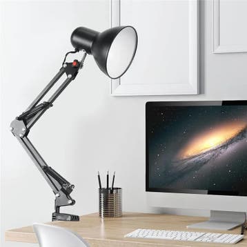 Flexibele Bureaulamp met Klem en Zwenkarm Zwart, Verzenden, Nieuw