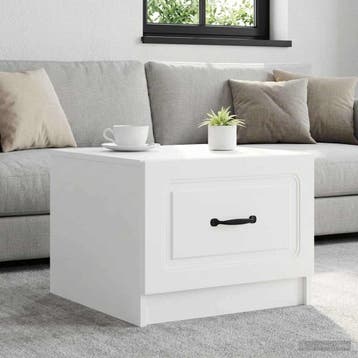 vidaXL Salontafel met lade Wit 49 x 50 x 37 cm Bewerkt hout, Huis en Inrichting, Tafels | Salontafels, Verzenden, Nieuw, Overige houtsoorten