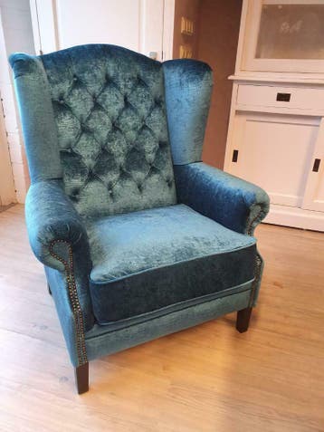 Ruim Aanbod Landelijke Industriele Fauteuils Gratis Bezorgin, Huis en Inrichting, Ophalen of Verzenden, Nieuw, Leer, Landelijke fauteuil capiton knoopjes velvet velours leer 