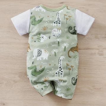 Schattige Baby Jongens Romper met Dierenprint - Faux Twee-de, Verzenden, Nieuw