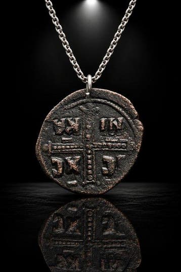 Byzantijns Brons Het in juwelen versierde Kruis van Christus