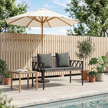 vidaXL Buitenbanken 2 -Seater 116 x 56 x 75 cm poly rattan, Tuin en Terras, Tuinbanken, Verzenden, Nieuw, Rotan