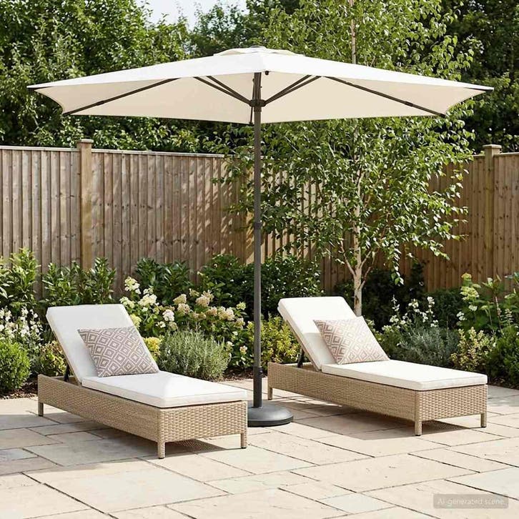 vidaXL Tuinparasol 270 x 270 cm Polyester Rechthoekig, Tuin en Terras, Parasols, Nieuw, 2 tot 3 meter, Verzenden