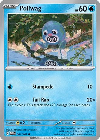 Poliwag 041/167 reverse holo Twilight Masquerade, Ophalen of Verzenden, Nieuw, Losse kaart, Foil