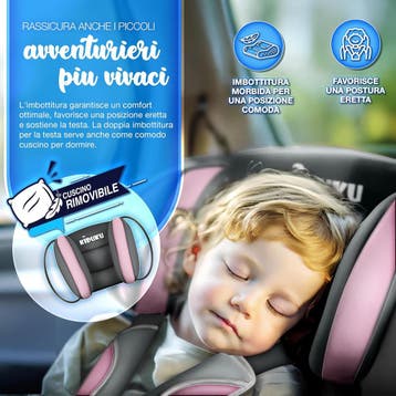 Autostoel - Autostoeltje - 9-36 kg - 1-12 jaar - Roze/Grijs, Verzenden, Zo goed als nieuw