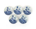5 porseleinen kop en schotels, 6 deksels, Daoguang 1830-1850