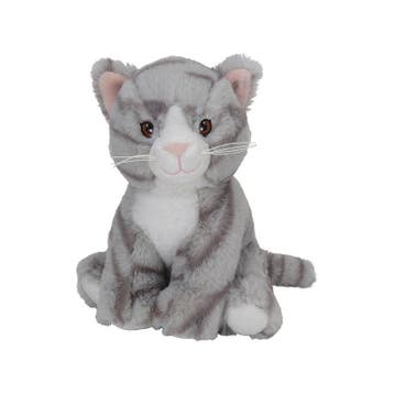 Nature Planet kat knuffel - pluche - grijs - 21 cm - poes, Verzenden, Nieuw