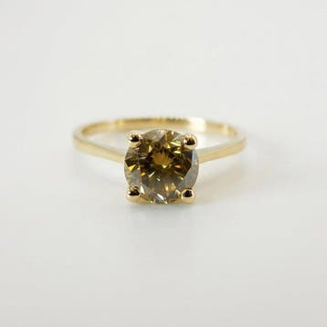 Zonder minimumprijs - Ring - 14 karaat Geel goud - 1.51ct., Nieuw