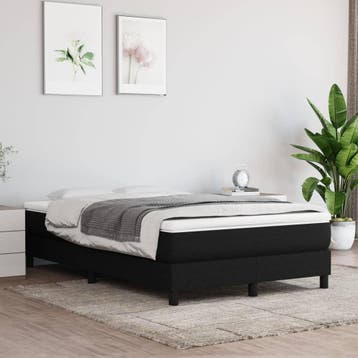 vidaXL Boxspring bed 120x200 cm stof zwart, Verzenden, Zwart, Nieuw, Twijfelaar